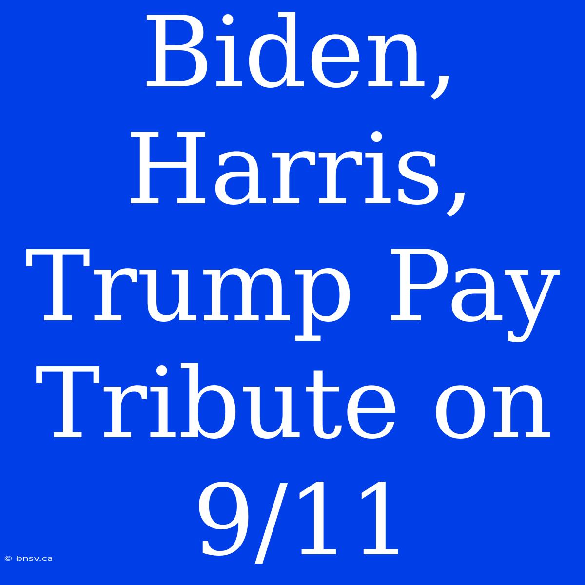 Biden, Harris, Trump Pay Tribute On 9/11