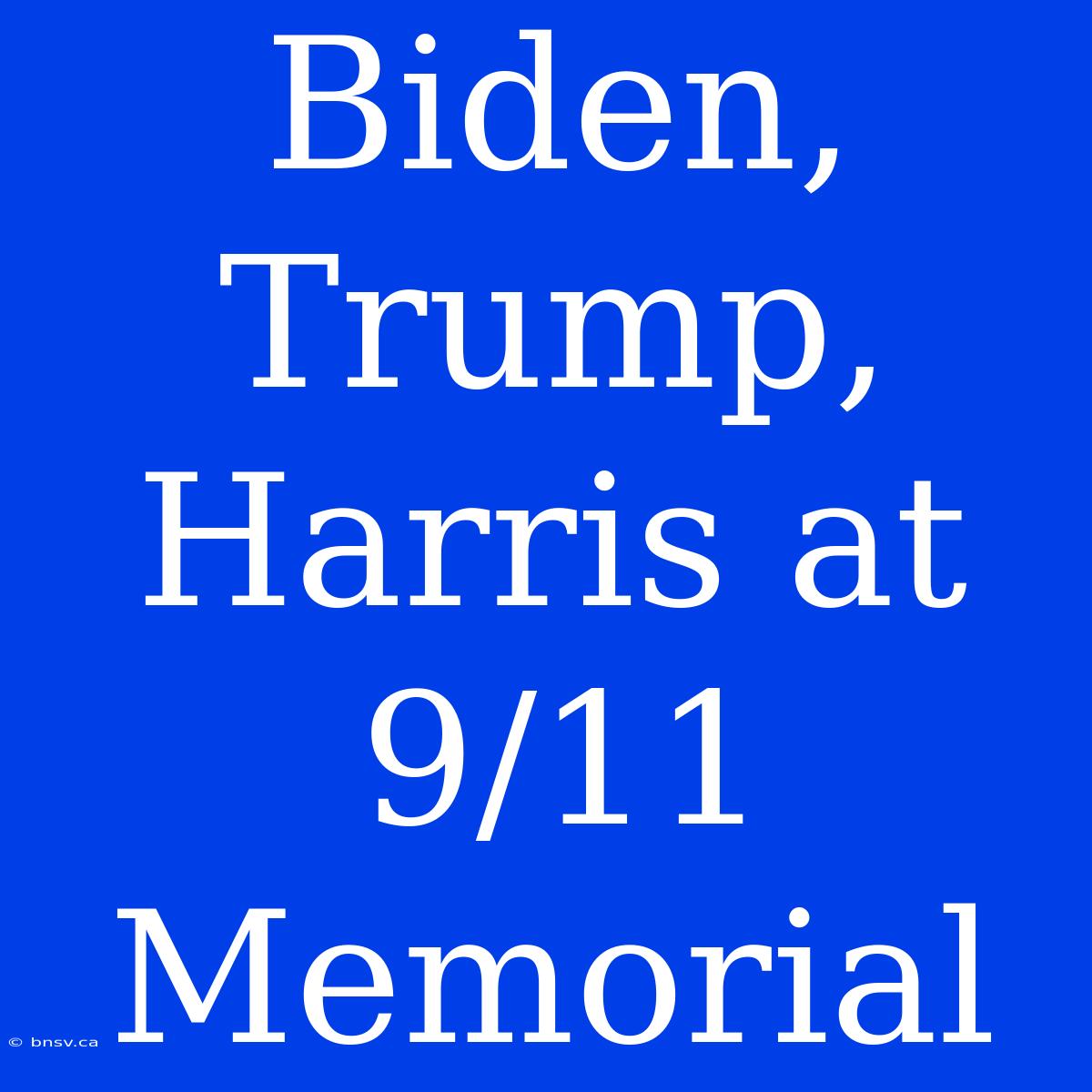 Biden, Trump, Harris At 9/11 Memorial