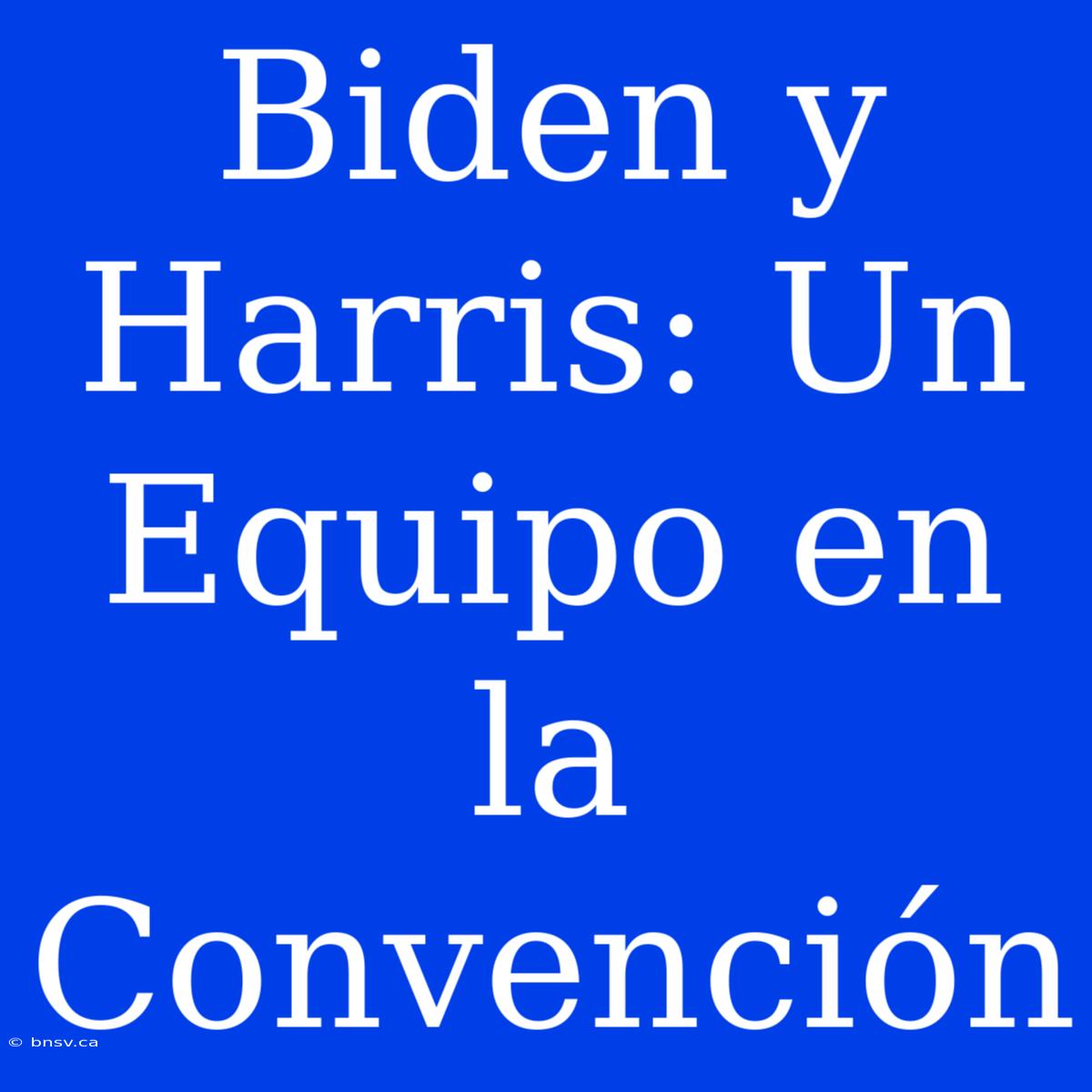 Biden Y Harris: Un Equipo En La Convención