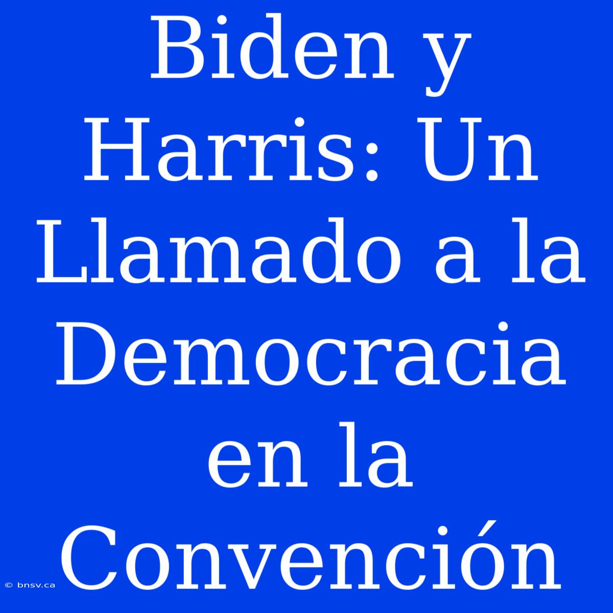 Biden Y Harris: Un Llamado A La Democracia En La Convención