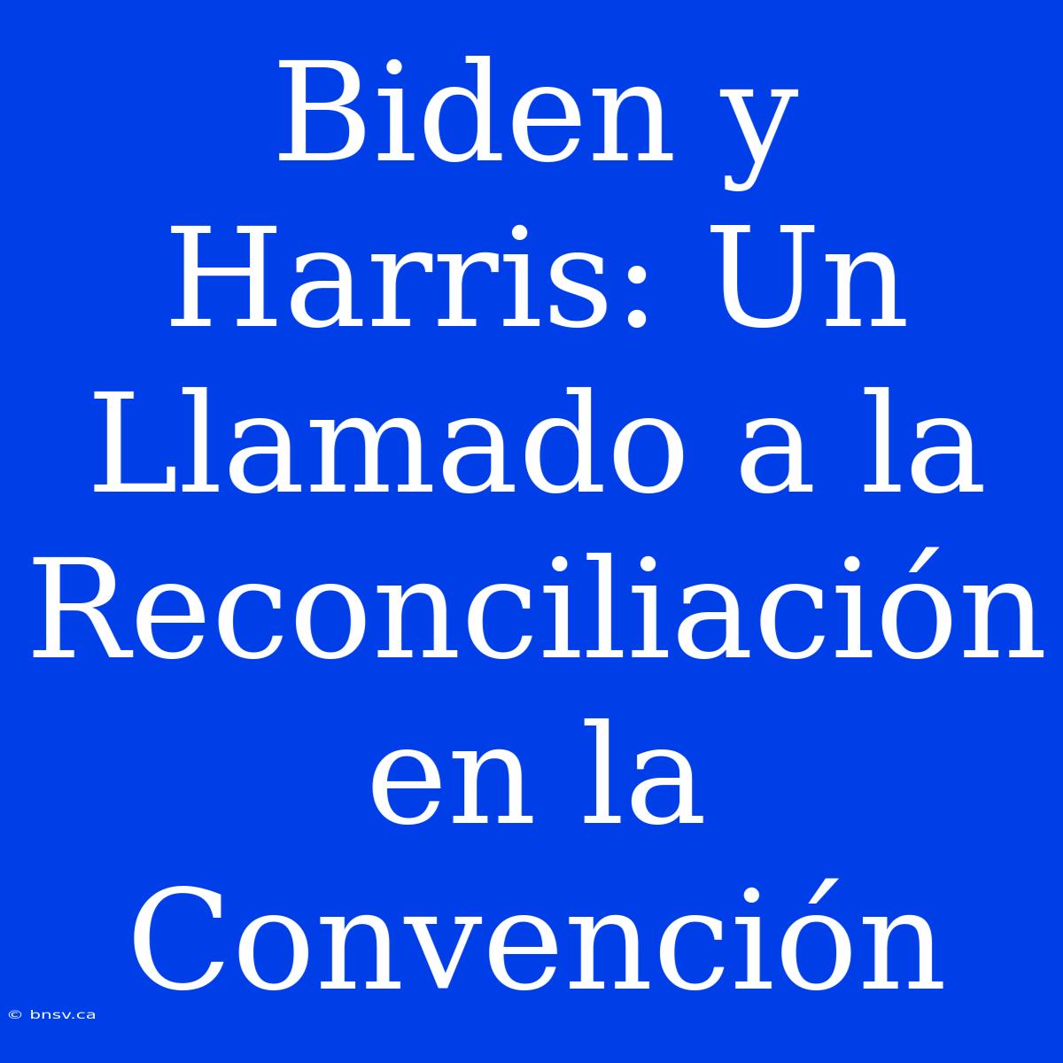 Biden Y Harris: Un Llamado A La Reconciliación En La Convención