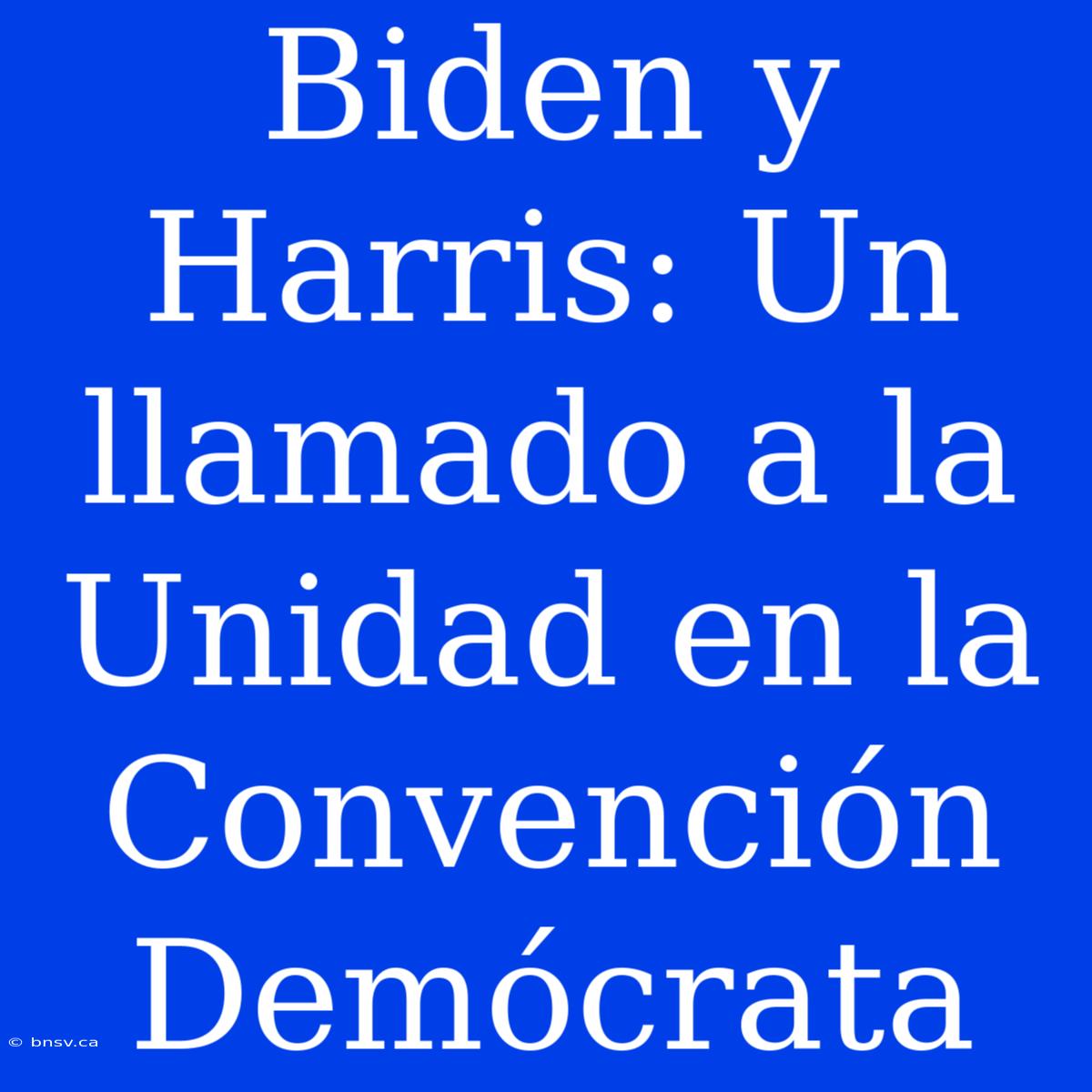 Biden Y Harris: Un Llamado A La Unidad En La Convención Demócrata