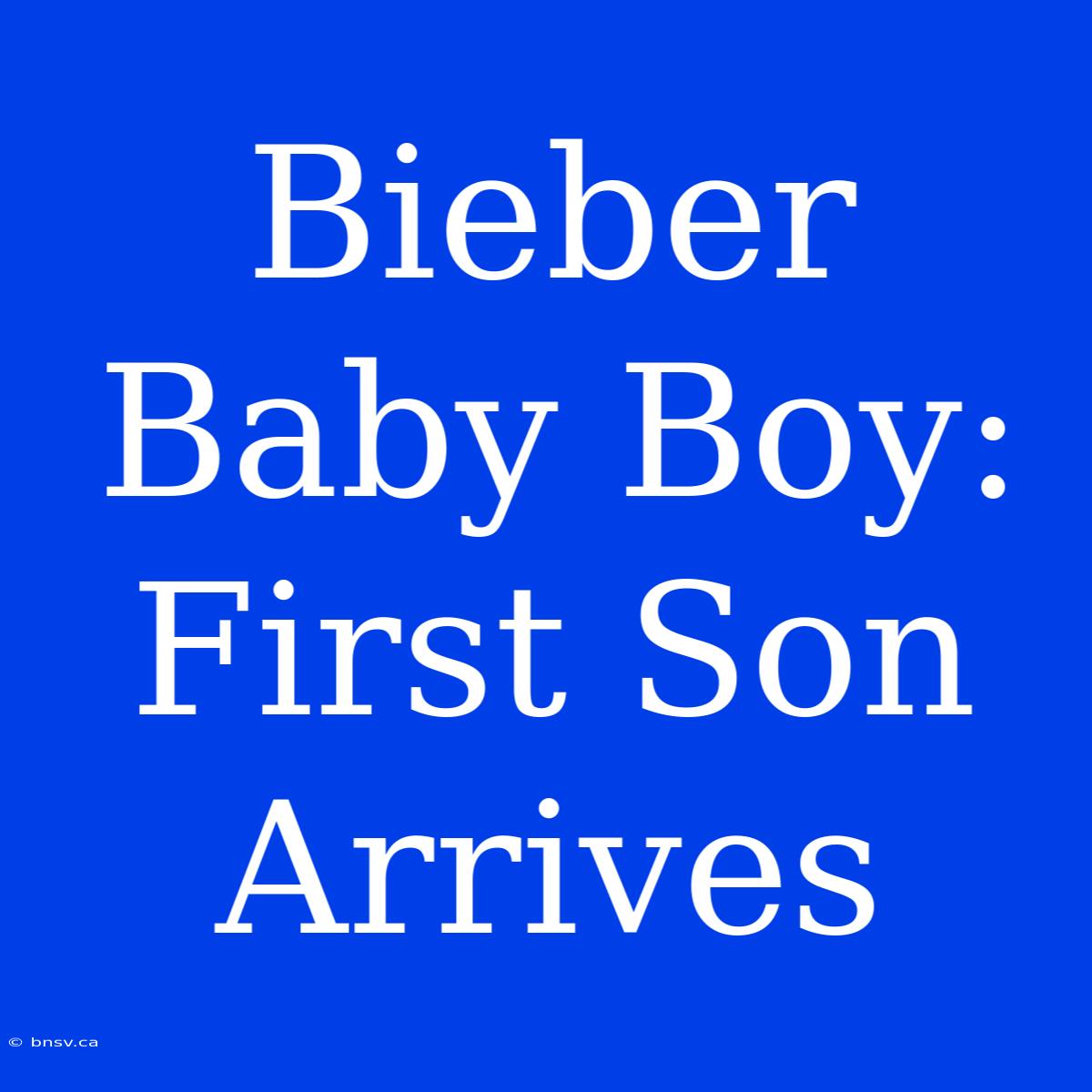 Bieber Baby Boy: First Son Arrives