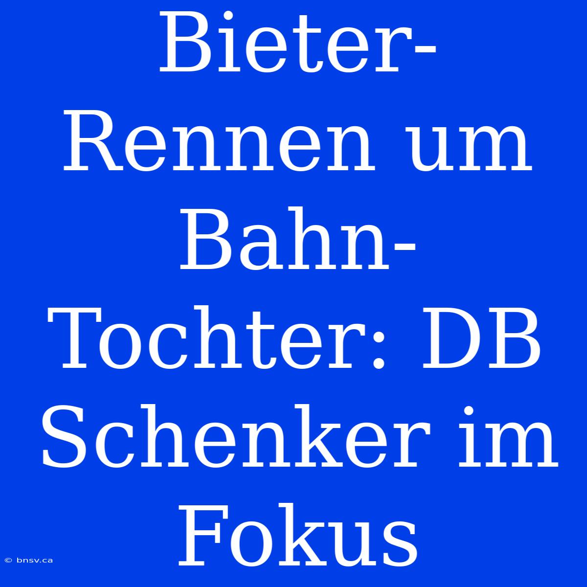 Bieter-Rennen Um Bahn-Tochter: DB Schenker Im Fokus