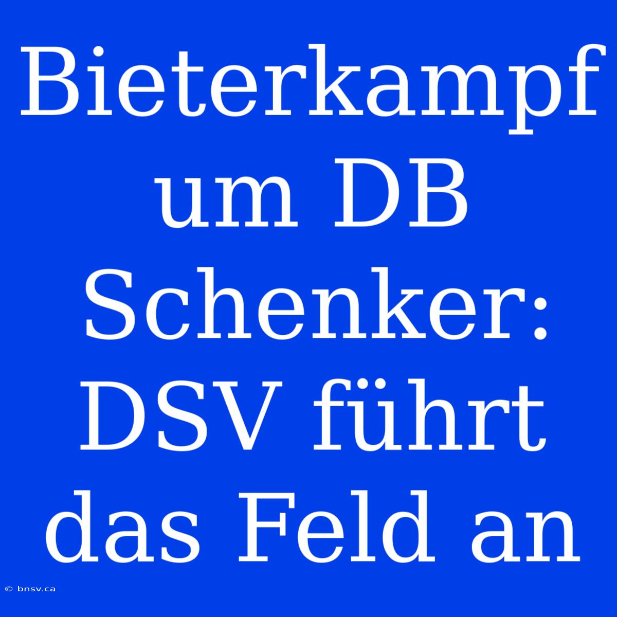 Bieterkampf Um DB Schenker: DSV Führt Das Feld An