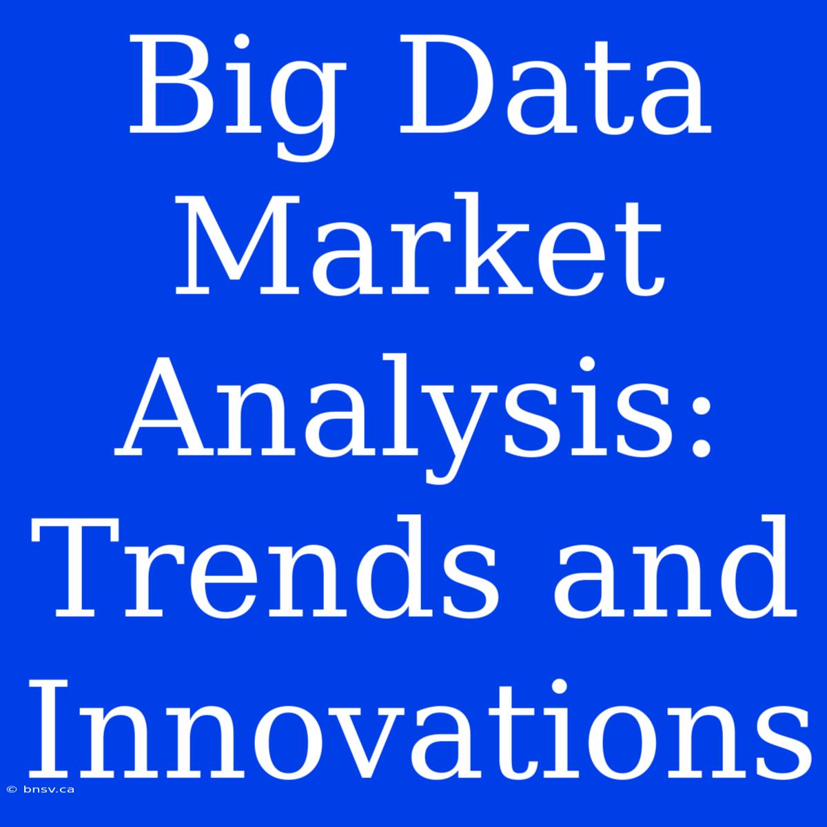 Big Data Market Analysis: Trends And Innovations