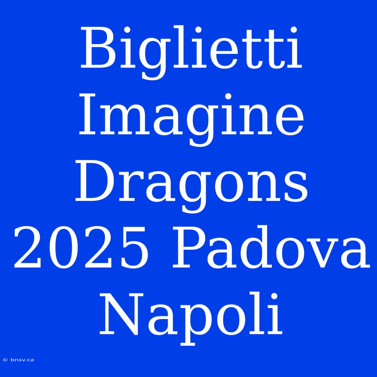 Biglietti Imagine Dragons 2025 Padova Napoli