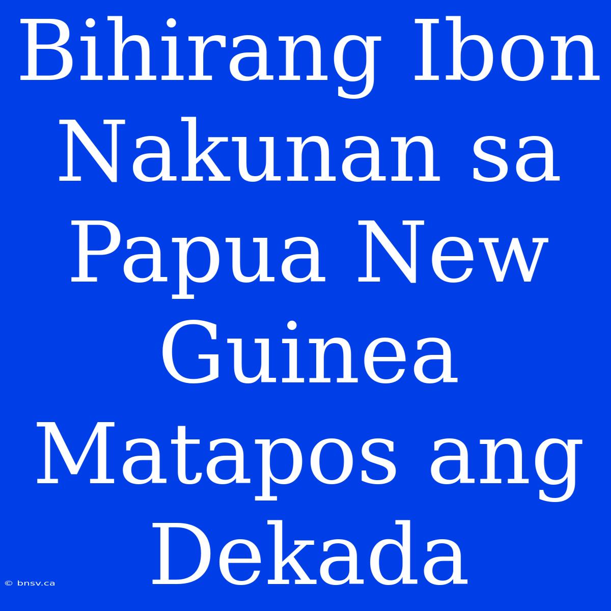 Bihirang Ibon Nakunan Sa Papua New Guinea Matapos Ang Dekada