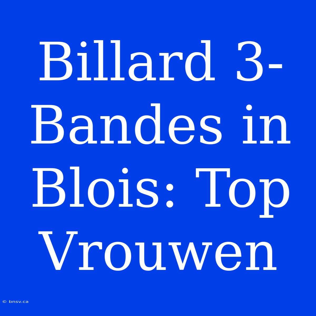 Billard 3-Bandes In Blois: Top Vrouwen