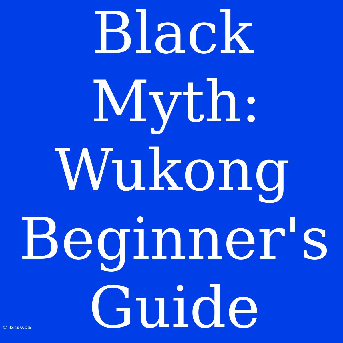 Black Myth: Wukong Beginner's Guide