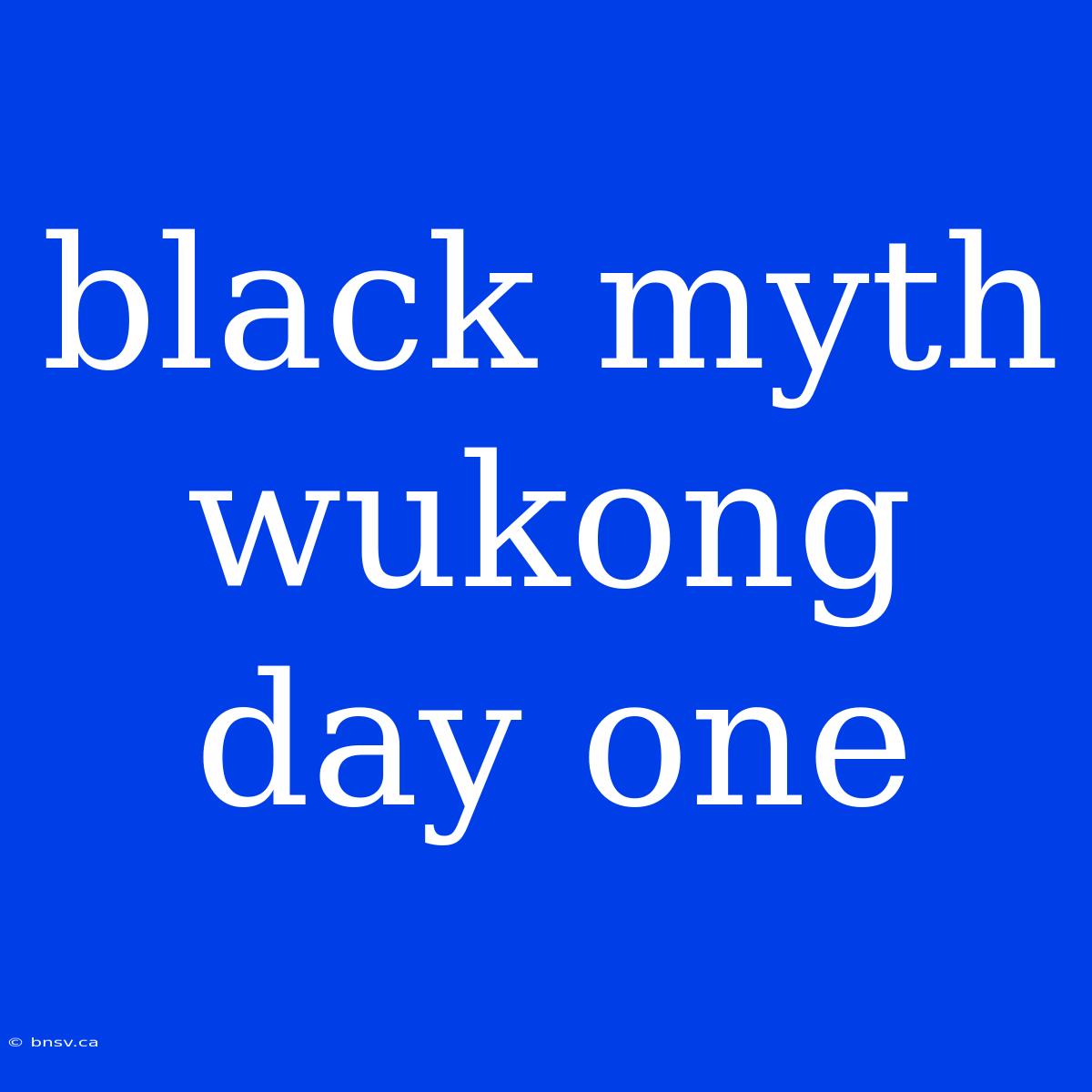 Black Myth Wukong Day One