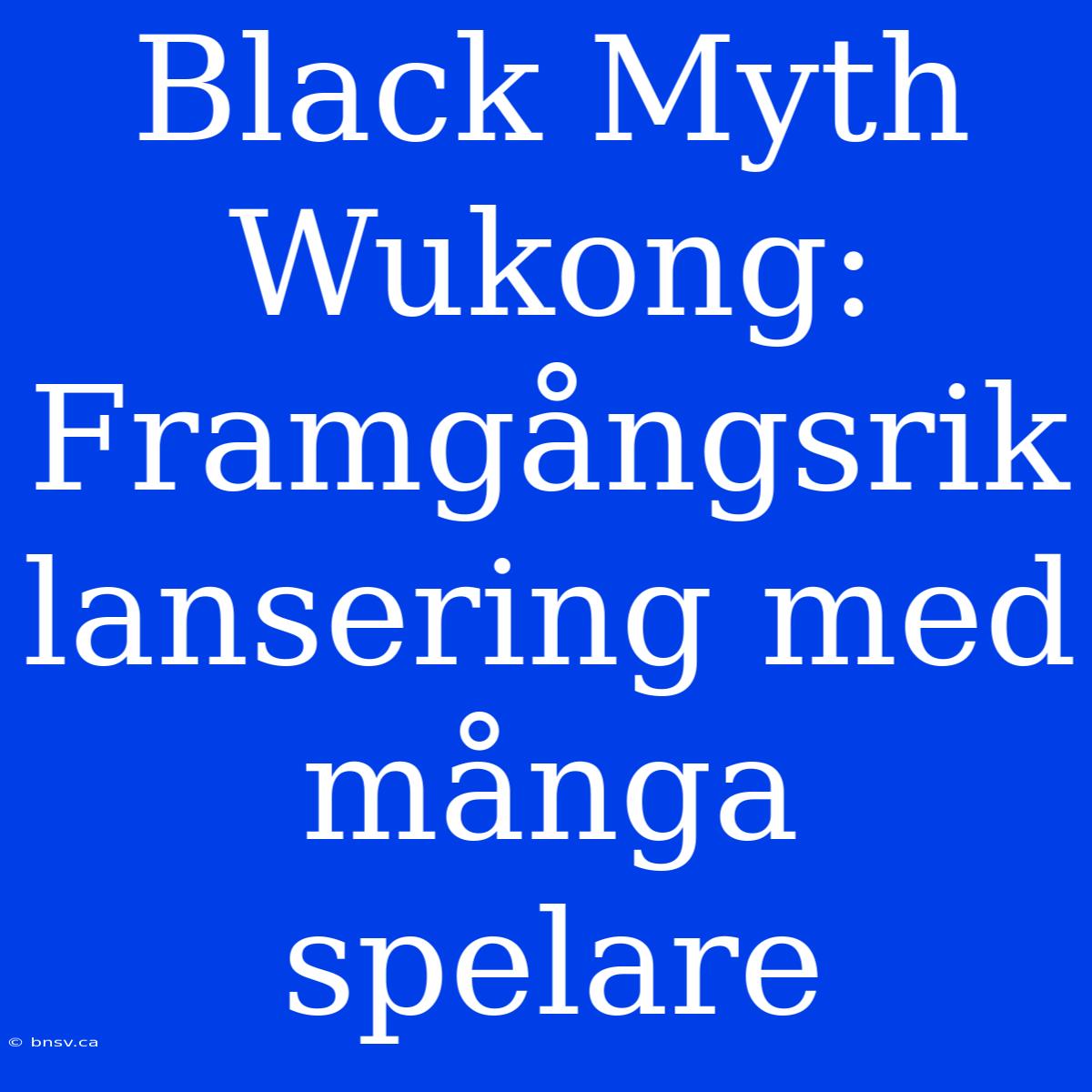 Black Myth Wukong: Framgångsrik Lansering Med Många Spelare