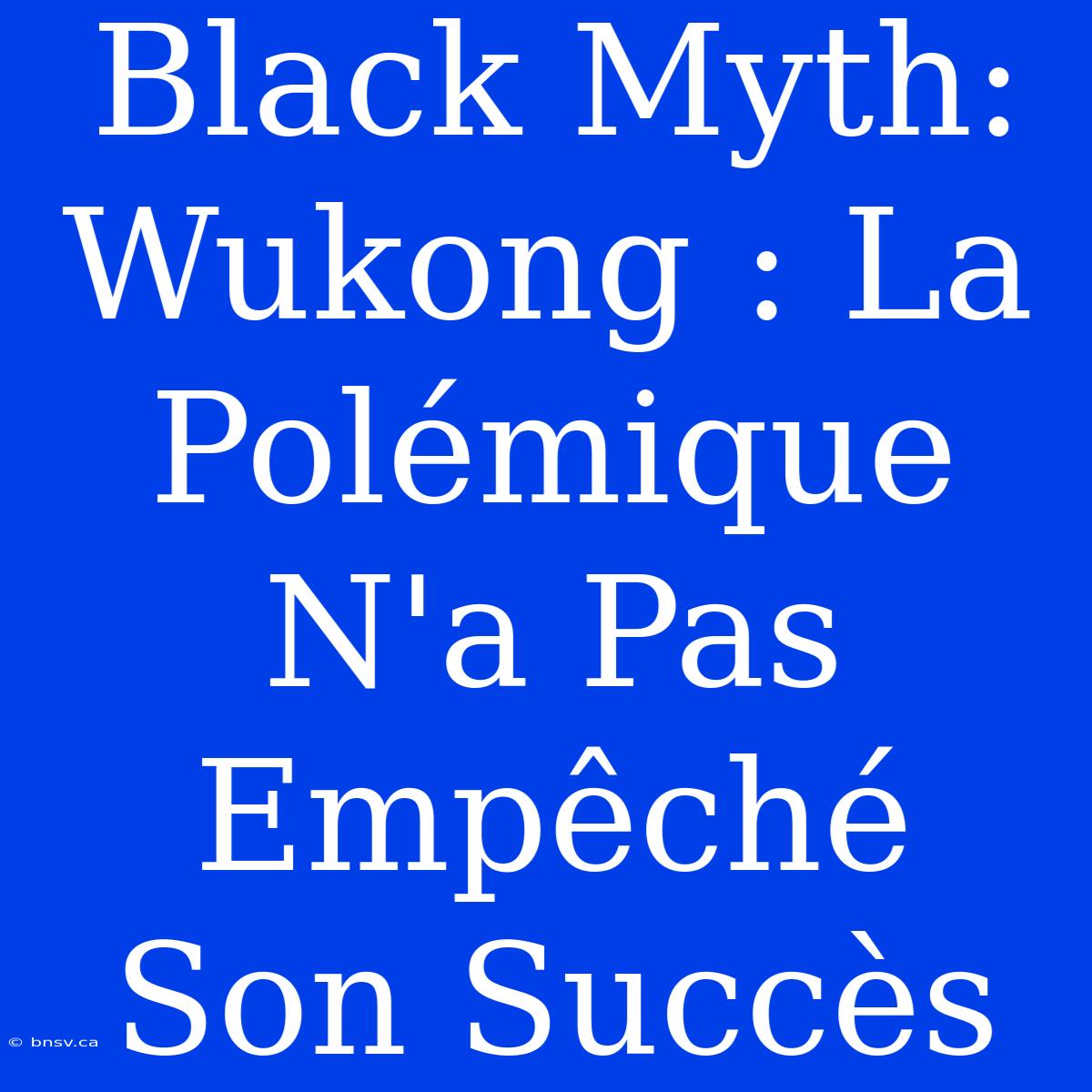 Black Myth: Wukong : La Polémique N'a Pas Empêché Son Succès