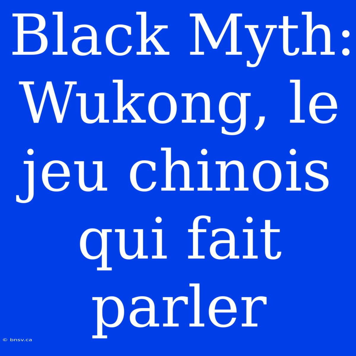 Black Myth: Wukong, Le Jeu Chinois Qui Fait Parler