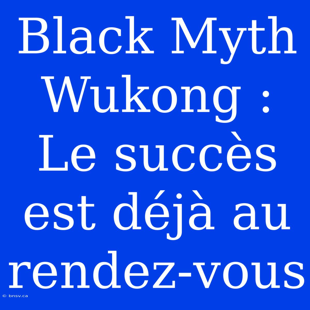 Black Myth Wukong : Le Succès Est Déjà Au Rendez-vous