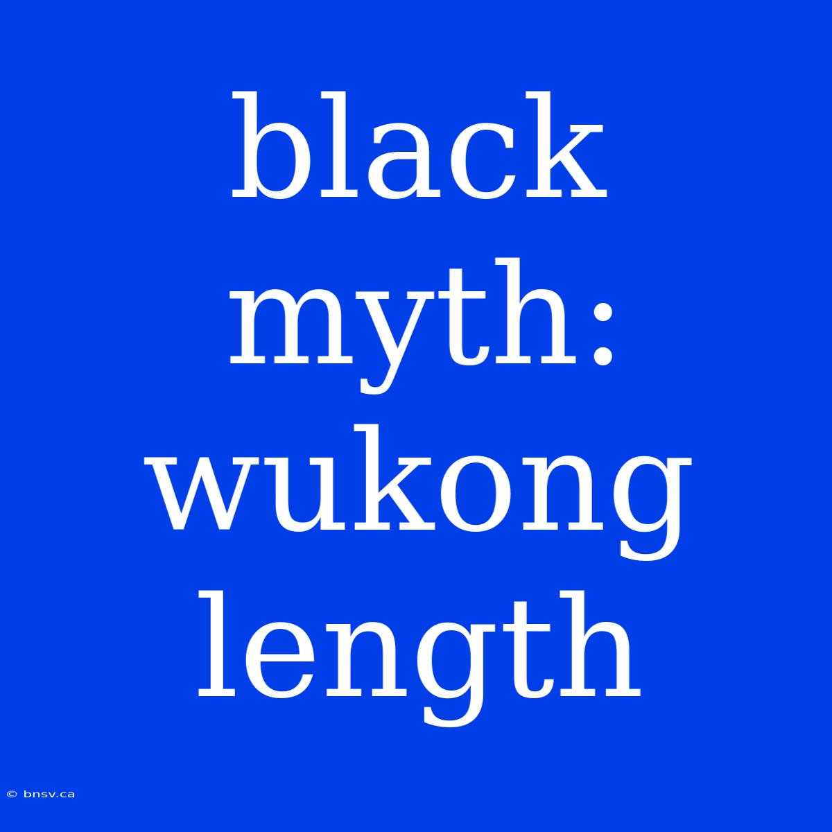 Black Myth: Wukong Length