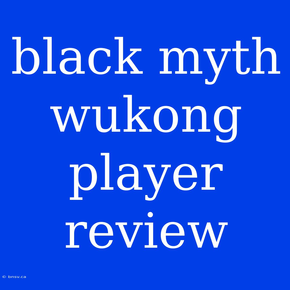 Black Myth Wukong Player Review