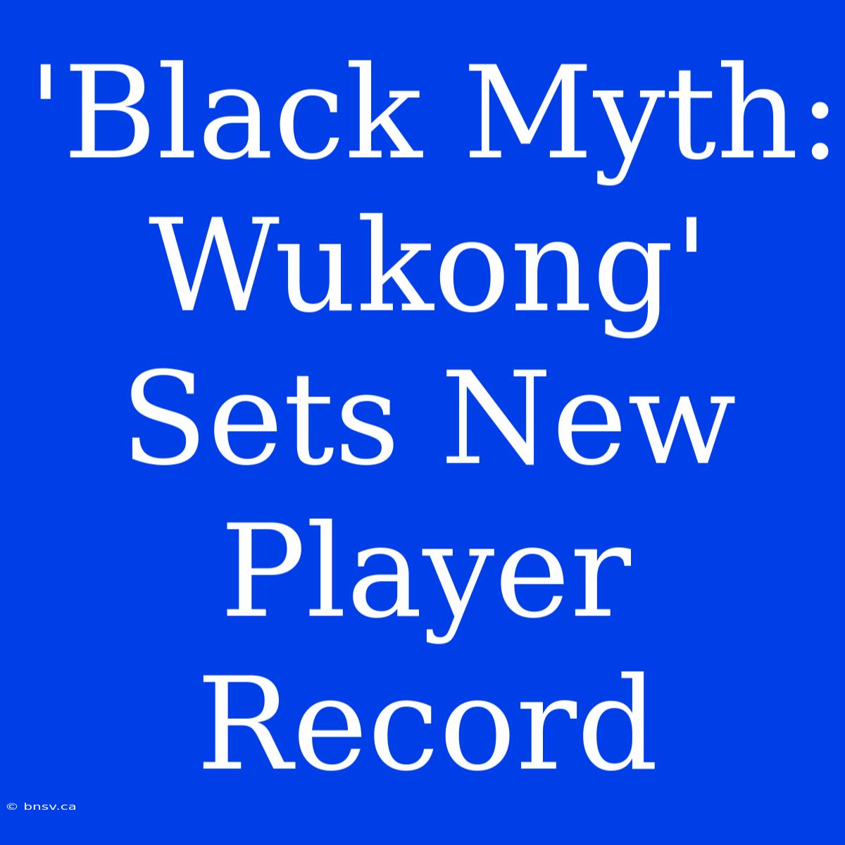 'Black Myth: Wukong' Sets New Player Record