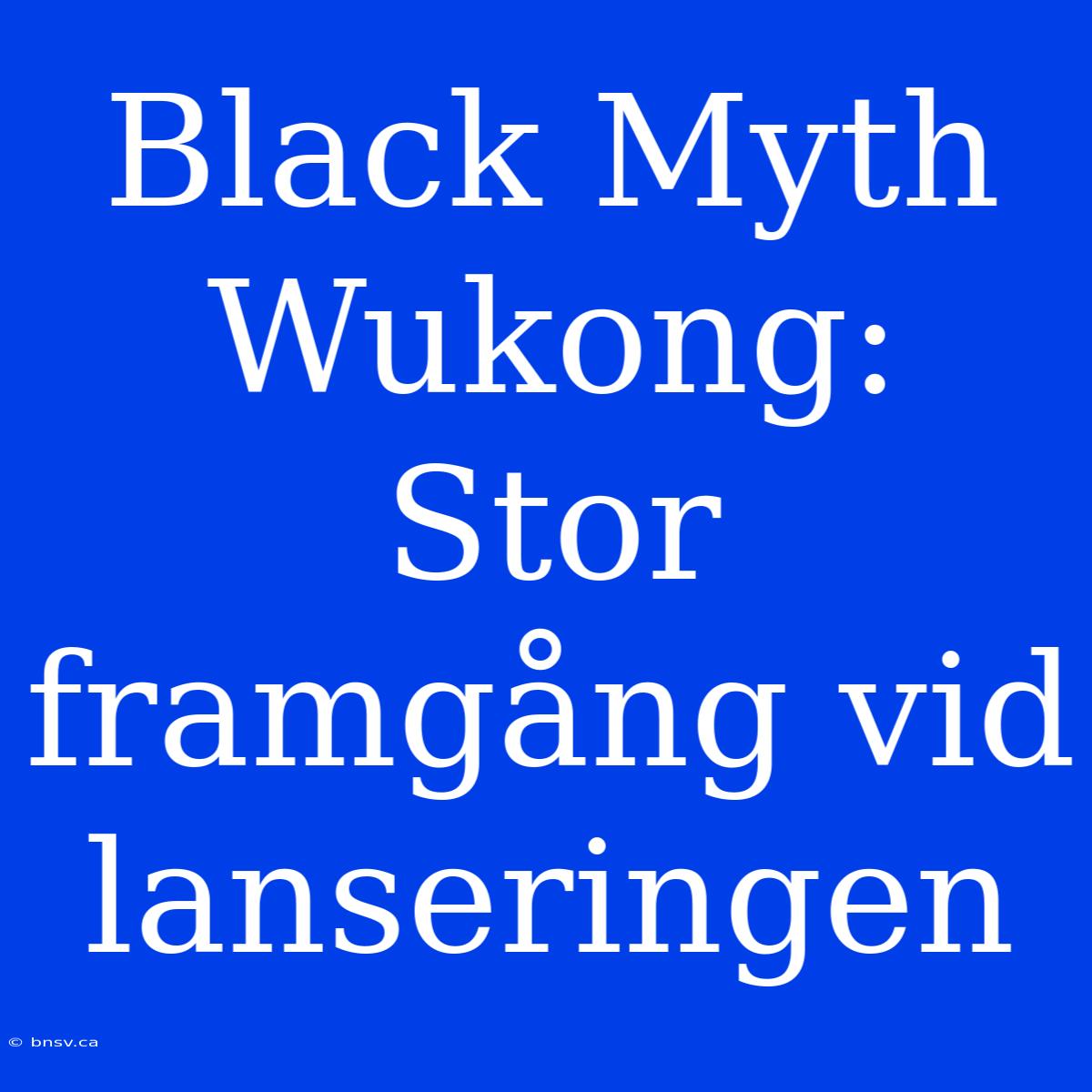 Black Myth Wukong: Stor Framgång Vid Lanseringen