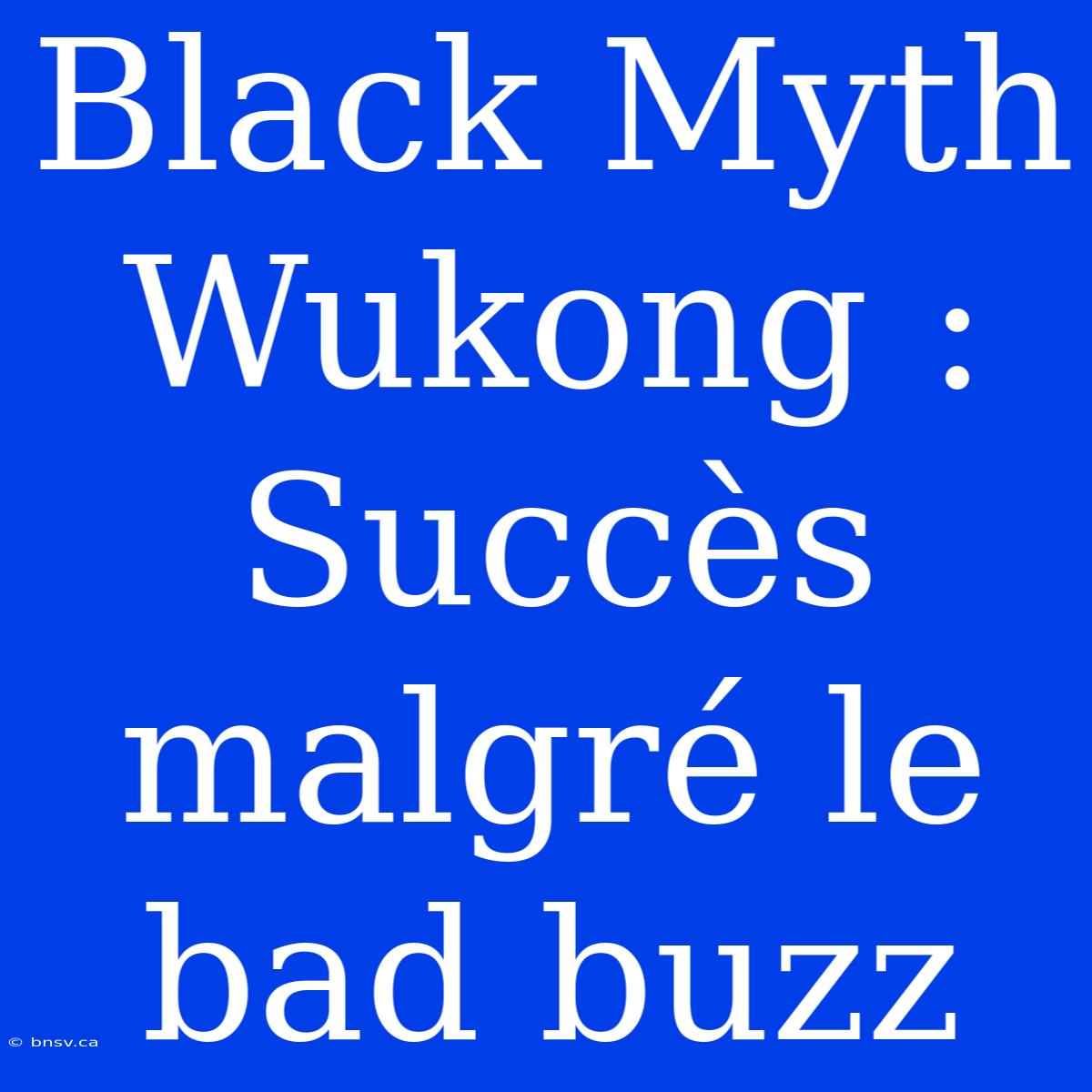 Black Myth Wukong : Succès Malgré Le Bad Buzz