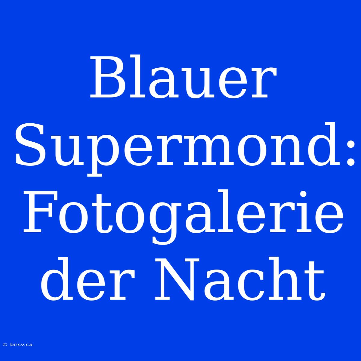 Blauer Supermond: Fotogalerie Der Nacht