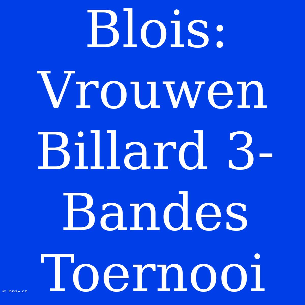 Blois: Vrouwen Billard 3-Bandes Toernooi