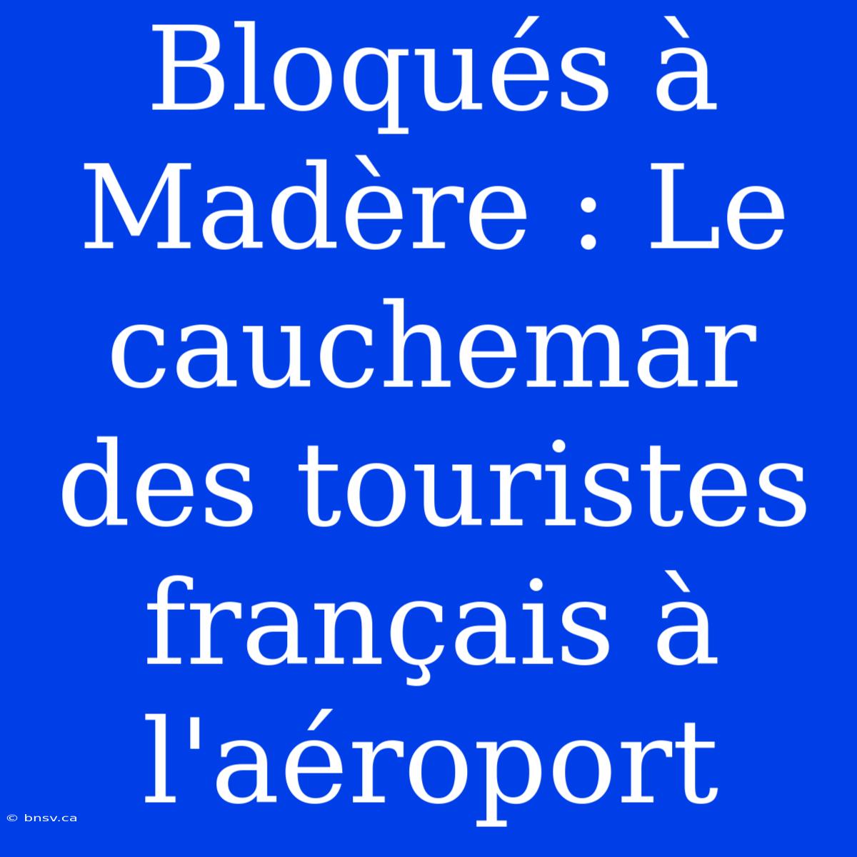 Bloqués À Madère : Le Cauchemar Des Touristes Français À L'aéroport