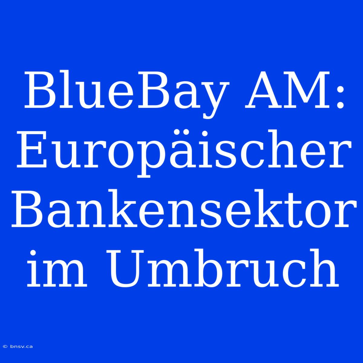 BlueBay AM: Europäischer Bankensektor Im Umbruch