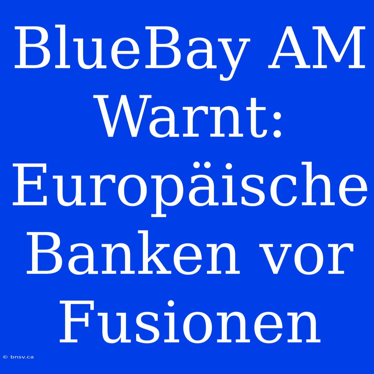 BlueBay AM Warnt: Europäische Banken Vor Fusionen