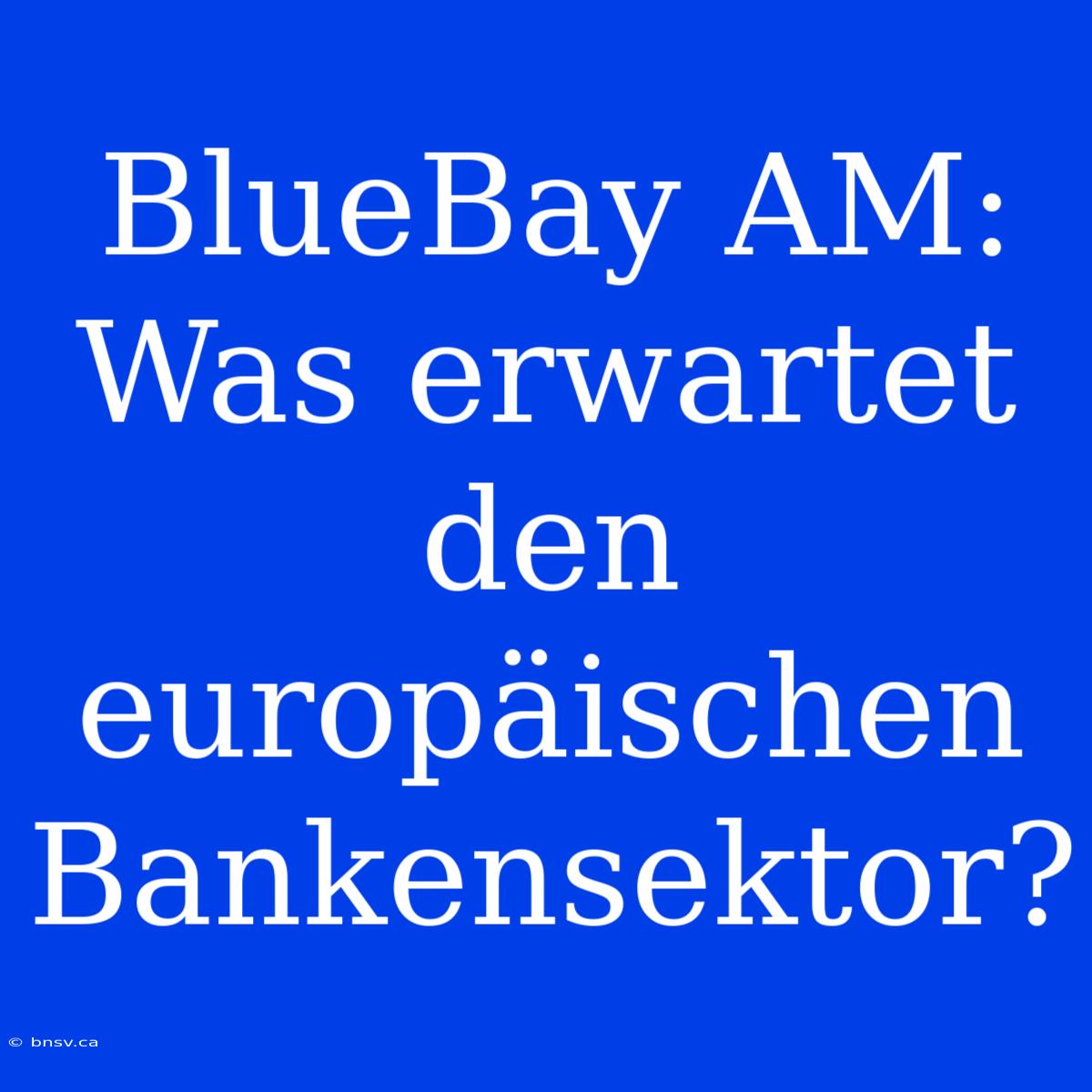 BlueBay AM: Was Erwartet Den Europäischen Bankensektor?