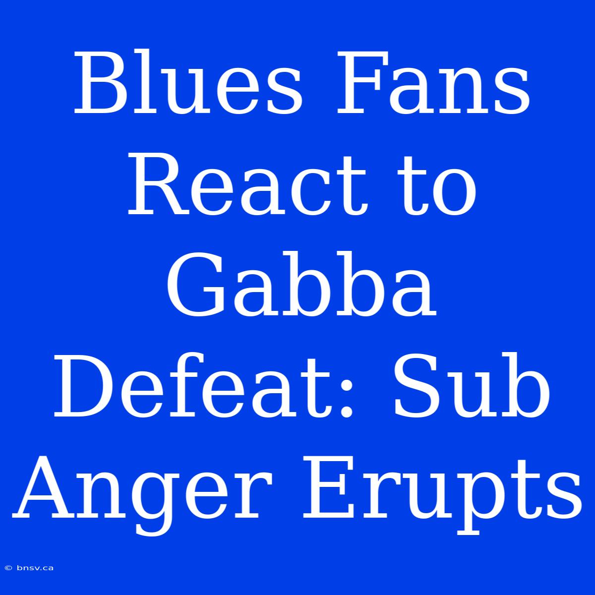 Blues Fans React To Gabba Defeat: Sub Anger Erupts