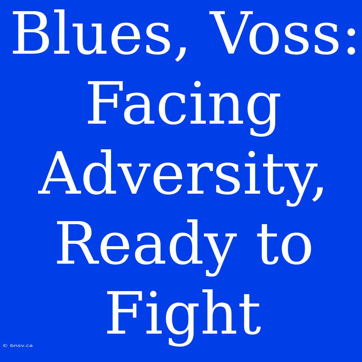 Blues, Voss: Facing Adversity, Ready To Fight