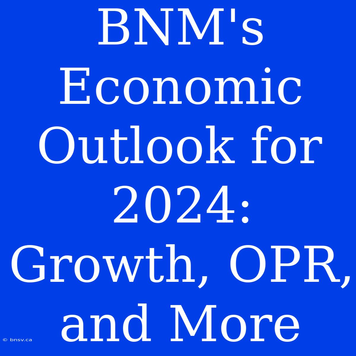 BNM's Economic Outlook For 2024: Growth, OPR, And More