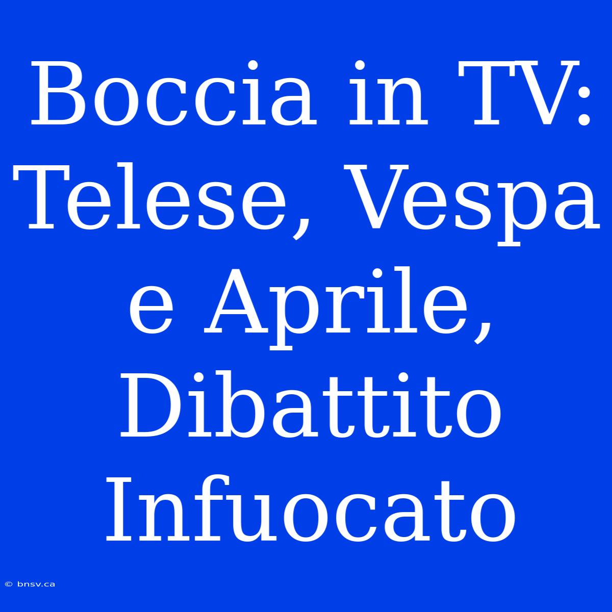 Boccia In TV: Telese, Vespa E Aprile, Dibattito Infuocato