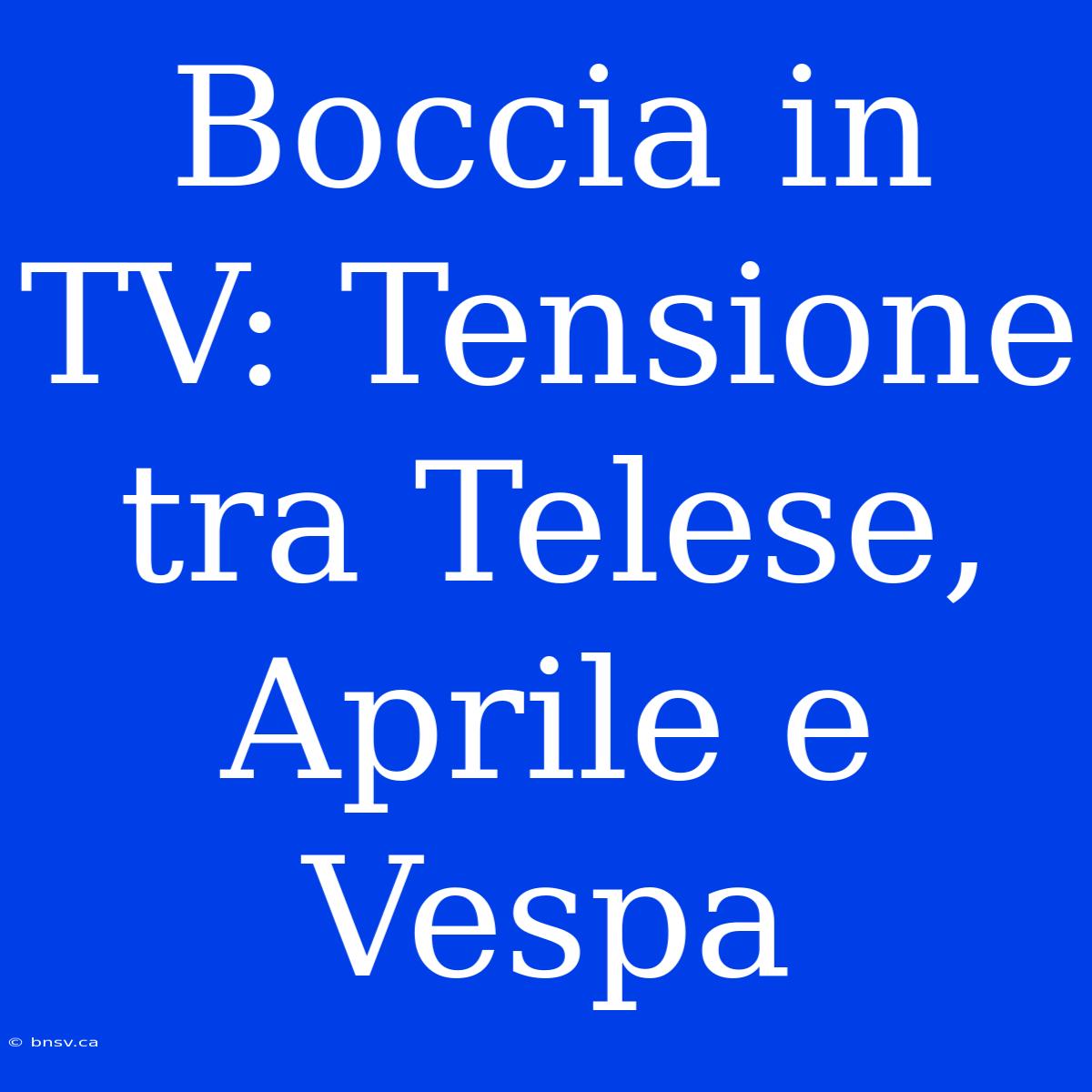 Boccia In TV: Tensione Tra Telese, Aprile E Vespa