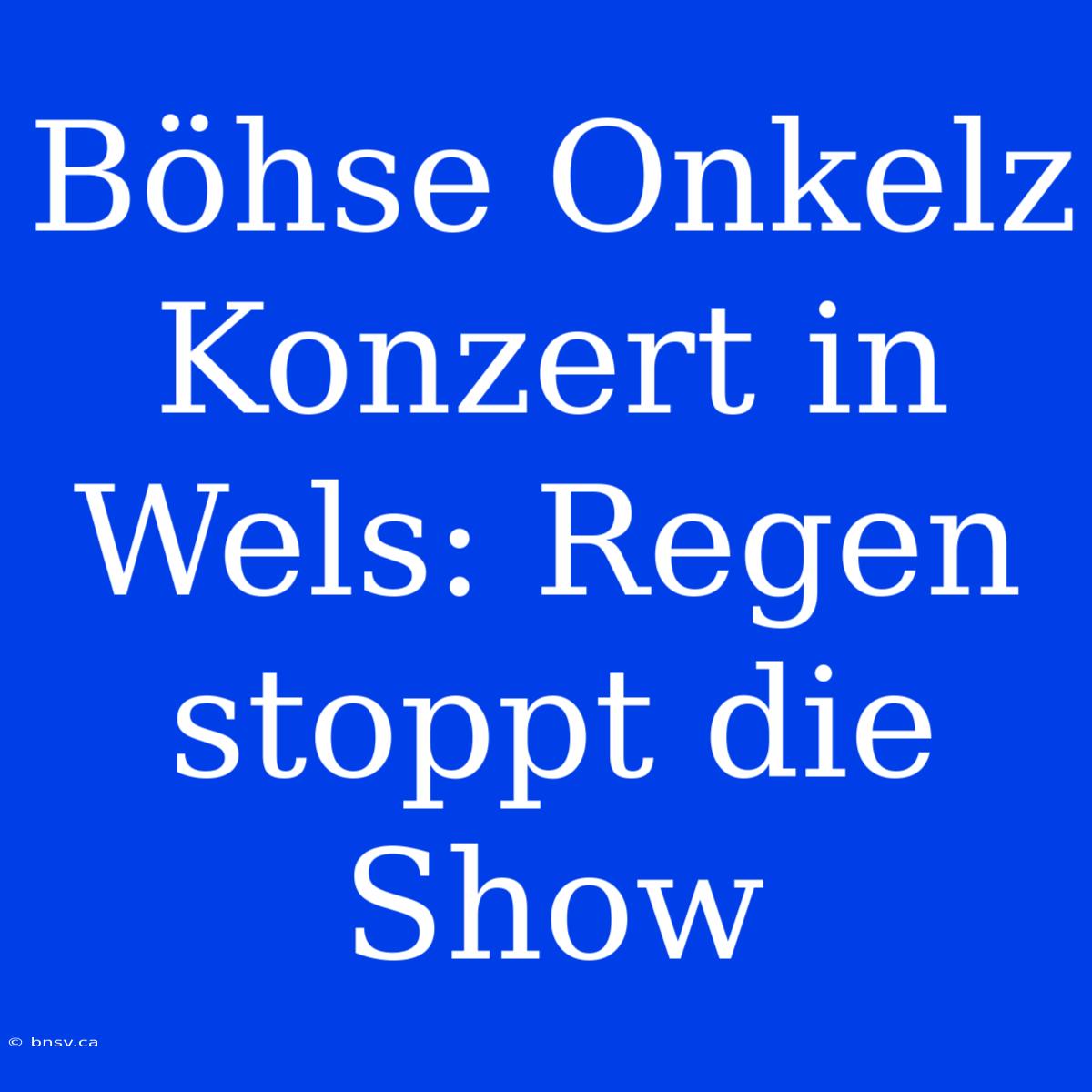 Böhse Onkelz Konzert In Wels: Regen Stoppt Die Show