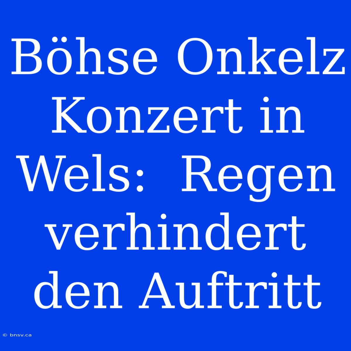 Böhse Onkelz Konzert In Wels:  Regen Verhindert Den Auftritt