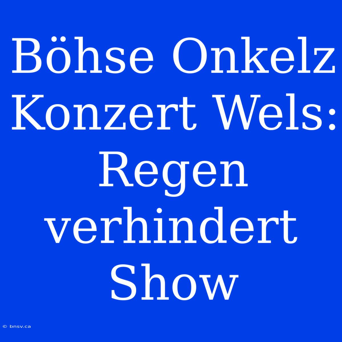 Böhse Onkelz Konzert Wels: Regen Verhindert Show