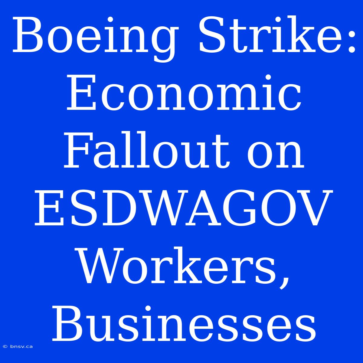 Boeing Strike: Economic Fallout On ESDWAGOV Workers, Businesses