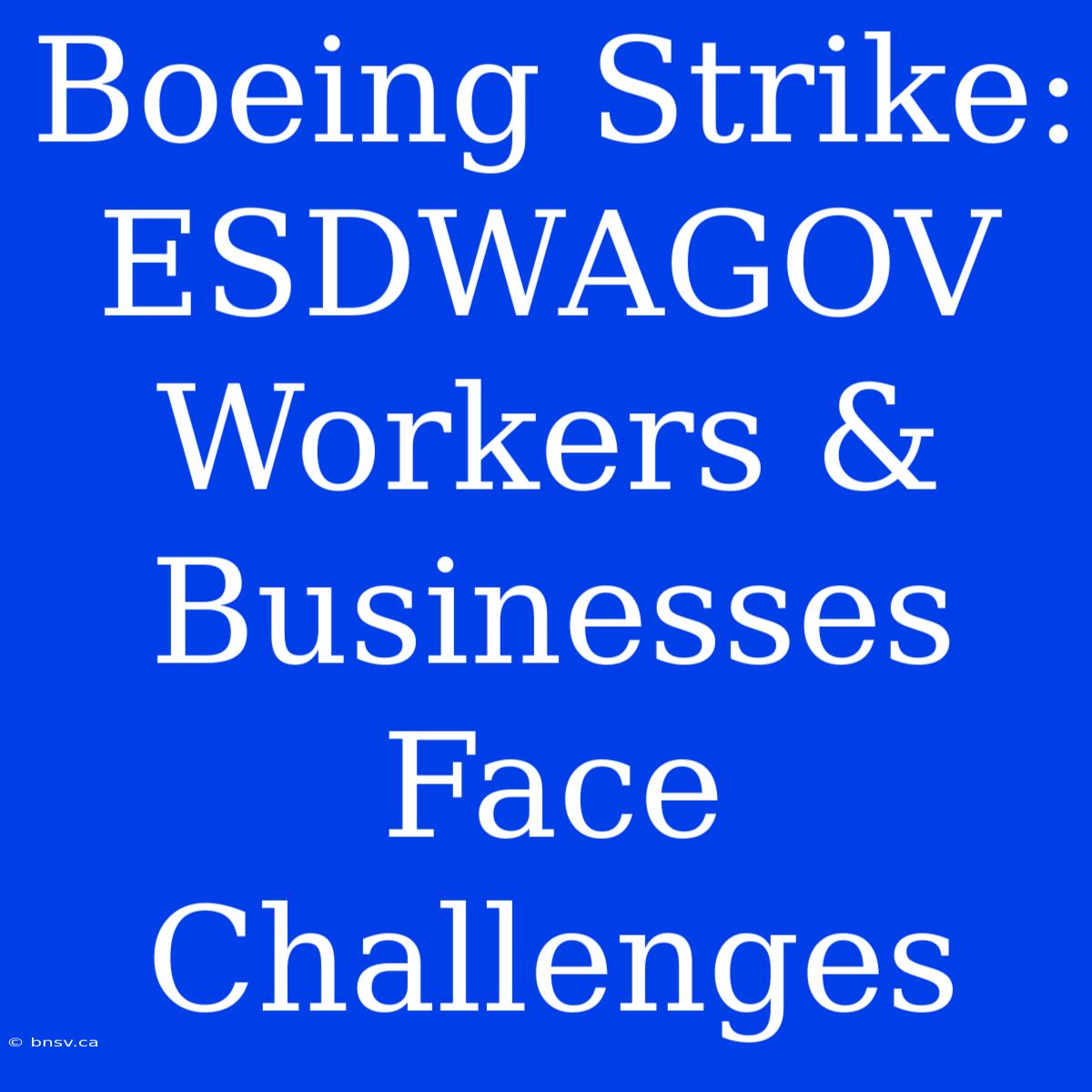 Boeing Strike: ESDWAGOV Workers & Businesses Face Challenges