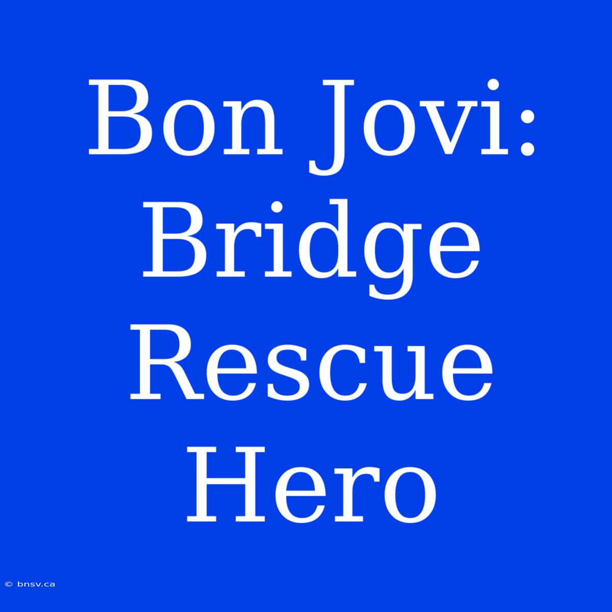 Bon Jovi: Bridge Rescue Hero