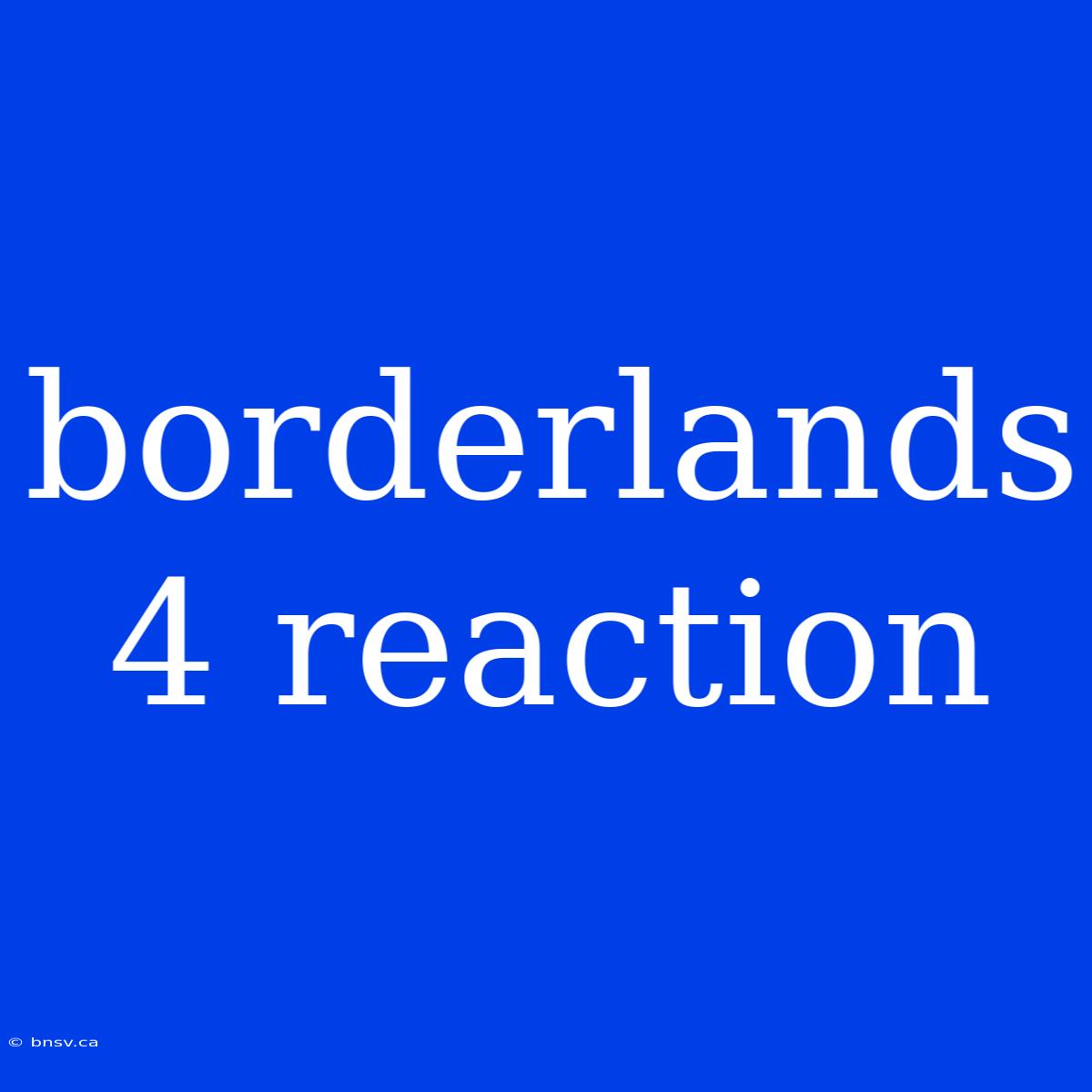 Borderlands 4 Reaction