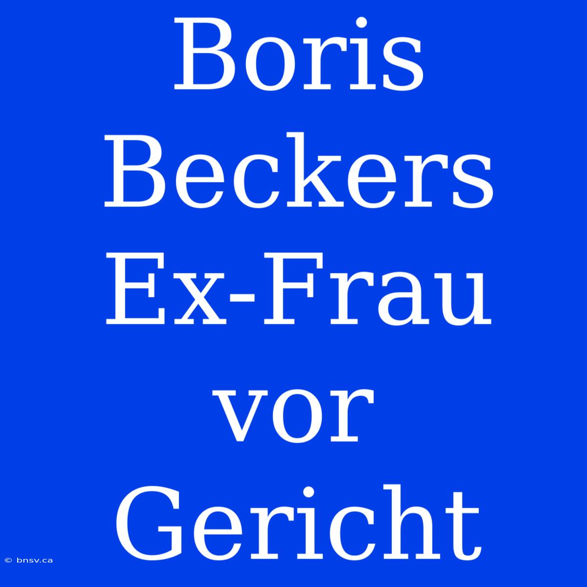 Boris Beckers Ex-Frau Vor Gericht