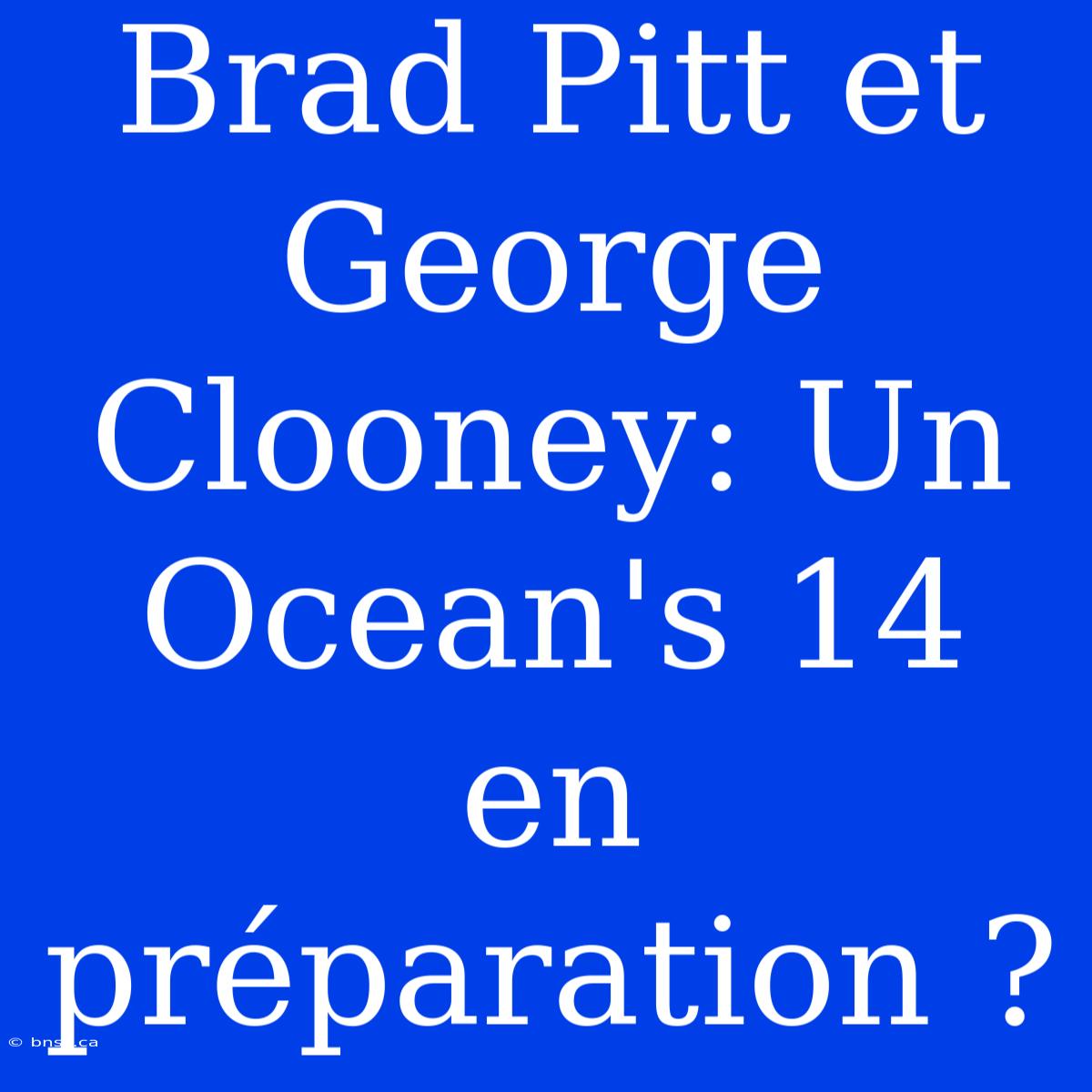 Brad Pitt Et George Clooney: Un Ocean's 14 En Préparation ?