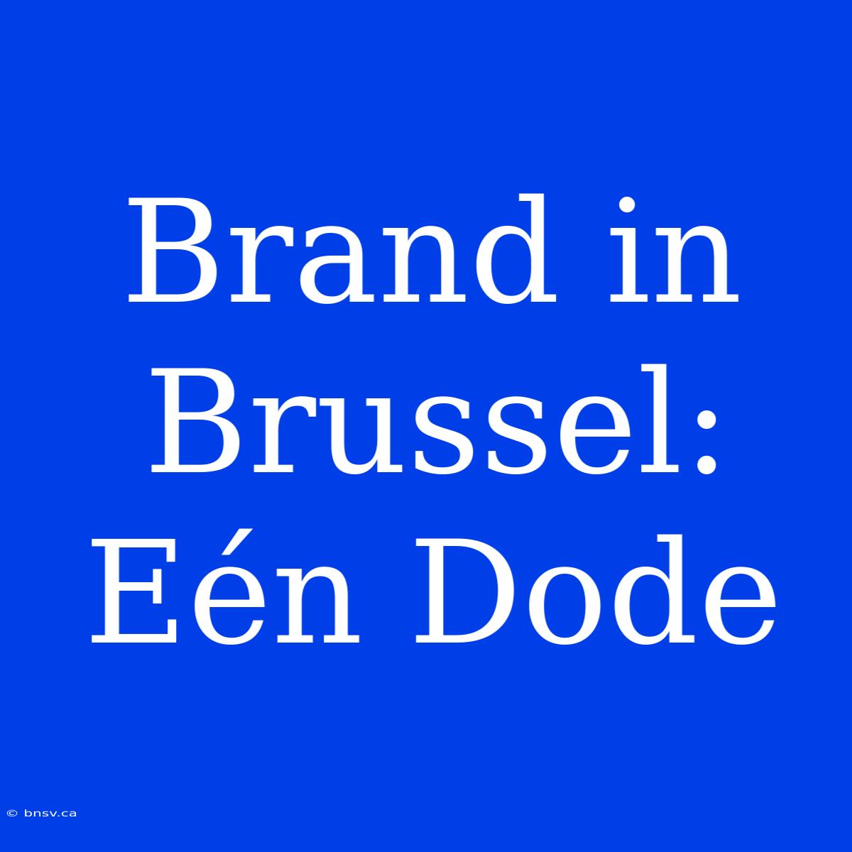 Brand In Brussel: Eén Dode