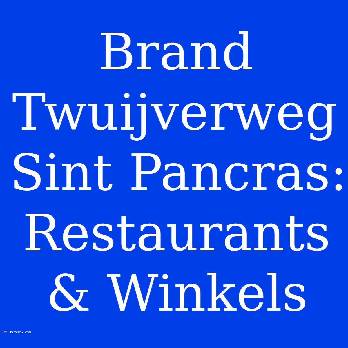 Brand Twuijverweg Sint Pancras: Restaurants & Winkels