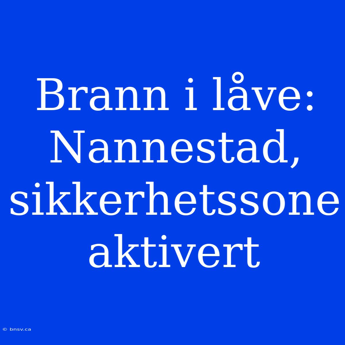 Brann I Låve: Nannestad, Sikkerhetssone Aktivert