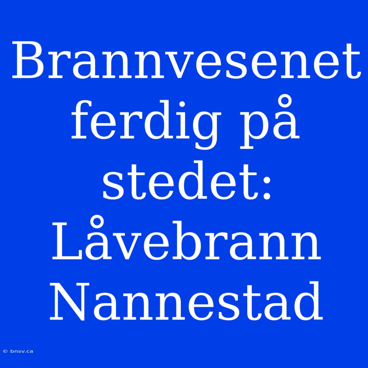 Brannvesenet Ferdig På Stedet: Låvebrann Nannestad