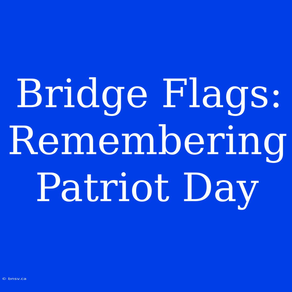 Bridge Flags: Remembering Patriot Day