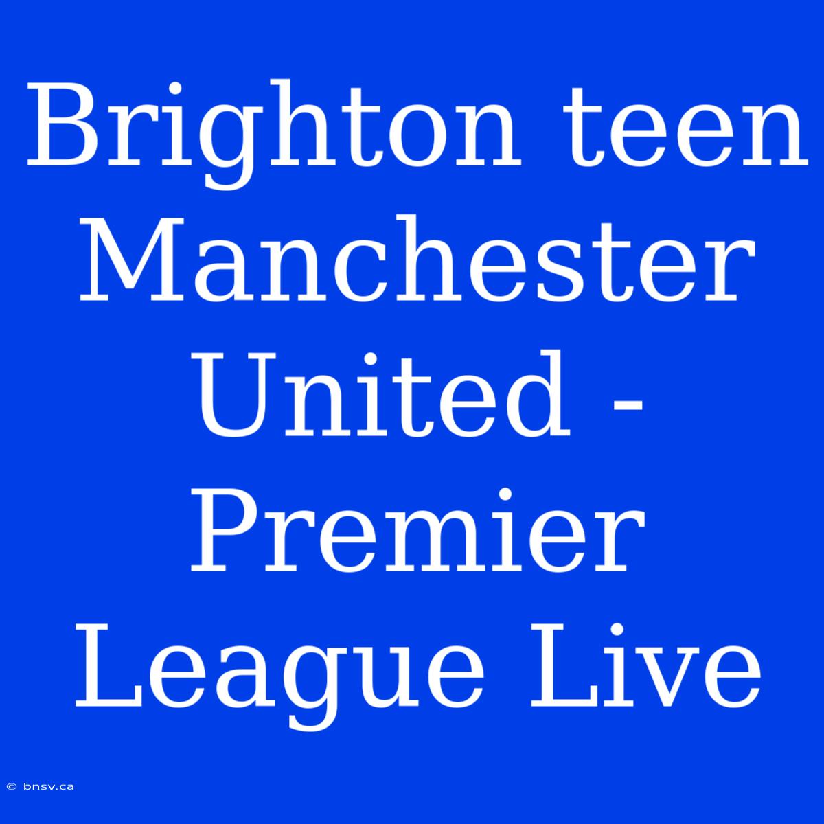 Brighton Teen Manchester United - Premier League Live